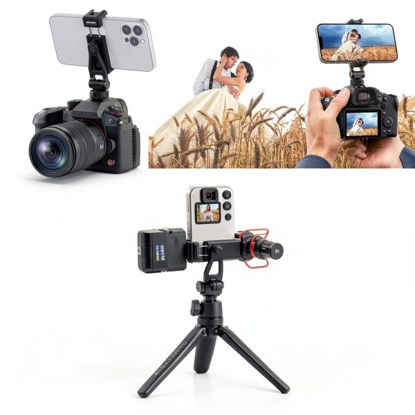 Neewer Phone Tripod Mount Cold Shoe 360 Rotation Aluminum-7