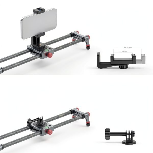 Neewer Carbon Fiber Camera Slider with Ball Head Phone Clamp-4