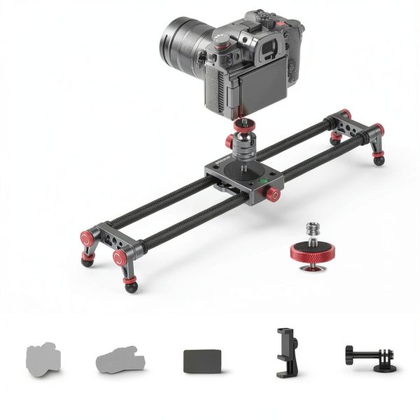 Neewer Carbon Fiber Camera Slider with Ball Head Phone Clamp-3