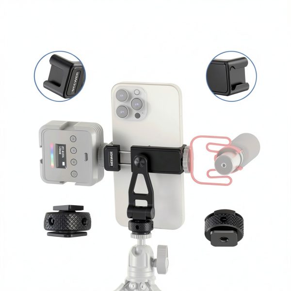 Neewer Phone Tripod Mount Cold Shoe 360 Rotation Aluminum-4
