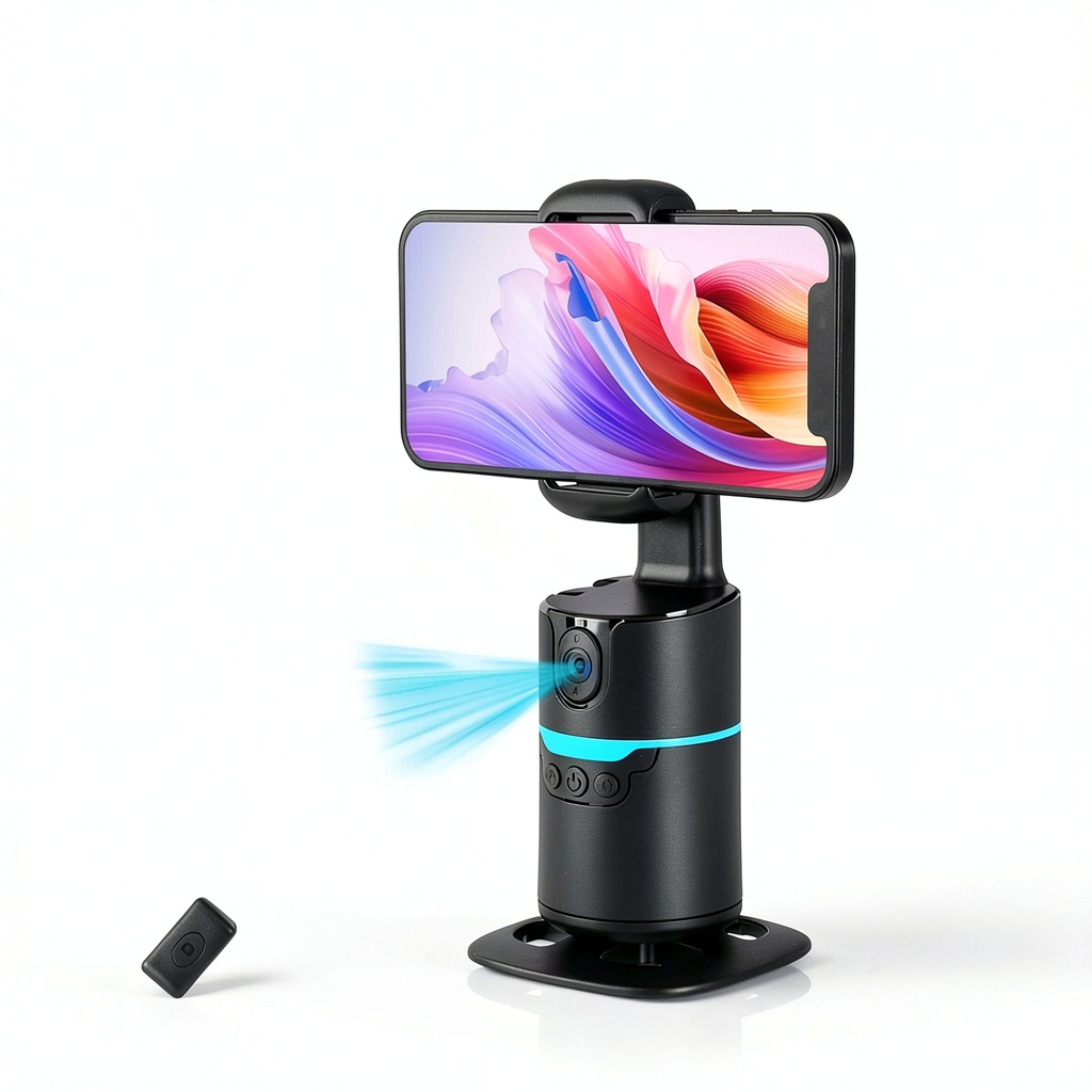 Pavo AI tracking phone holder in use during a live stream