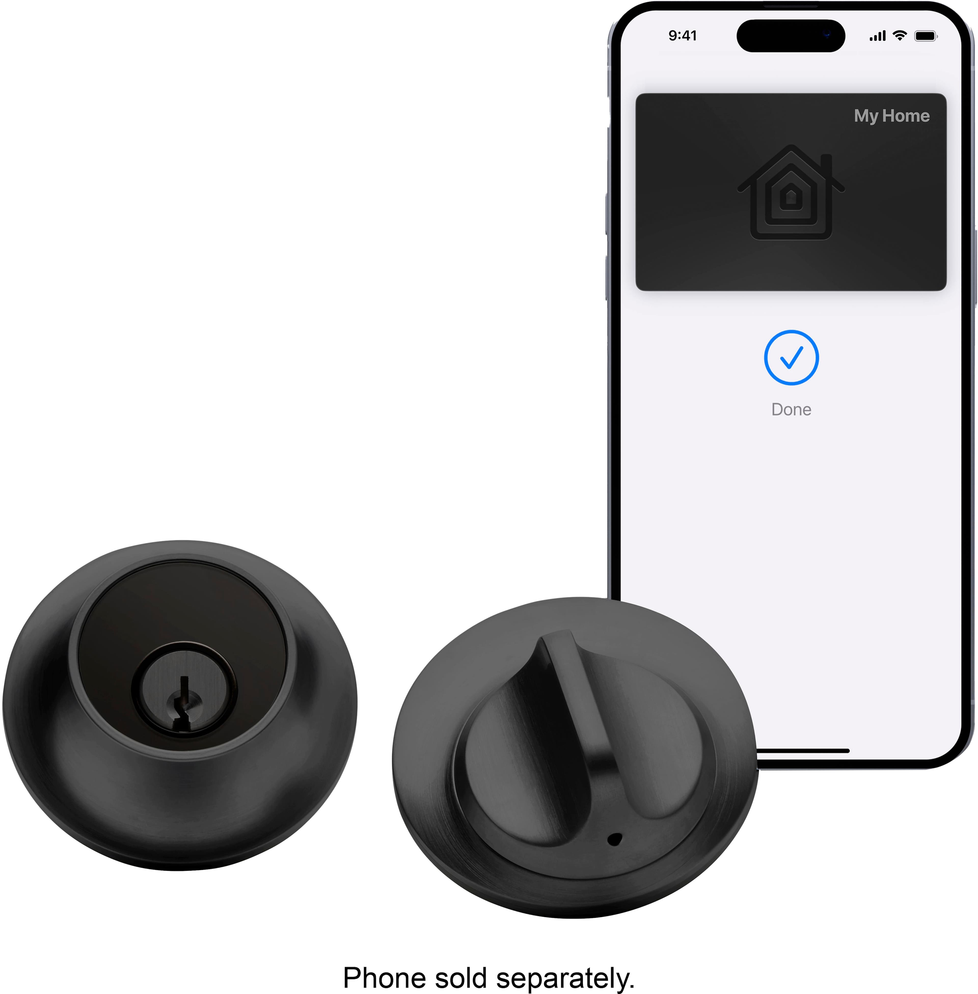 Installing Level Lock+ Smart Deadbolt with Apple HomeKey Matte Black on a wooden door frame