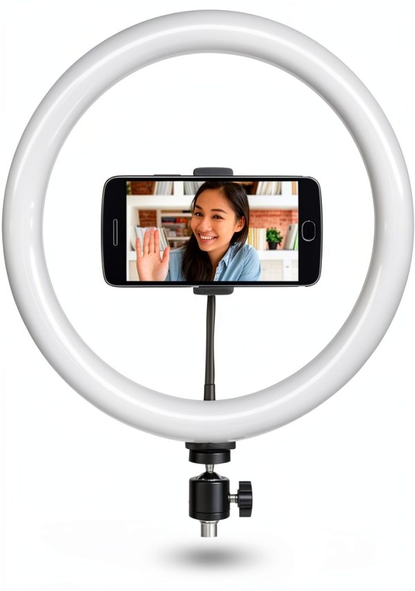 SunPak Bicolor Ring Light with Tilt Mount and Remote, White Amber LEDs-0