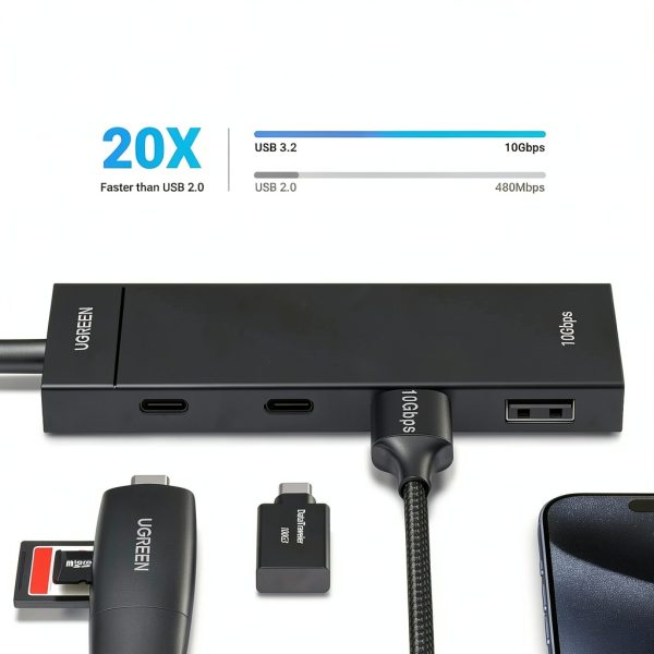 UGREEN 4-Port USB 3.2 Hub for Laptops and Tablets-2