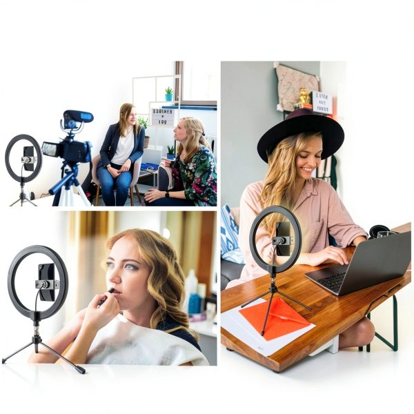 Vivitar 10-Inch LED Ring Light with Adjustable Color Temperature, 3-1