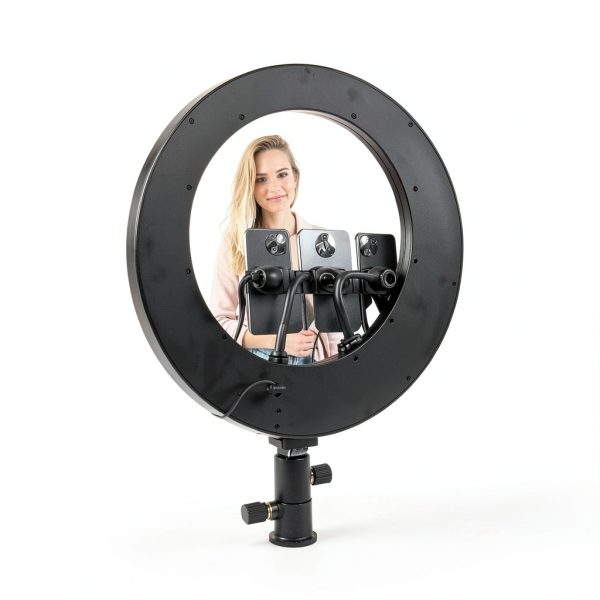 Neewer 19 Inch Ring Light Tripod, 3 Phone Holders, Bluetooth Control-5