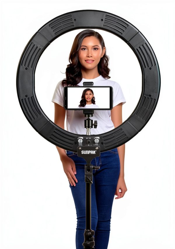 Sunpak 19" Bi-Color Ring Light Vlogging Kit Stand and Bluetooth Remote-7