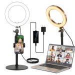 Neewer 8" 18W High Power Desk Ring Light with Stand and Phone Holder-0
