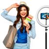 SunPak Bicolor Ring Light with Tilt Mount and Remote, White Amber LEDs-5