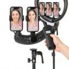 Neewer 19 Inch Ring Light Tripod, 3 Phone Holders, Bluetooth Control-4