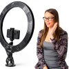 Sunpak 19" Bi-Color Ring Light Vlogging Kit Stand and Bluetooth Remote-17