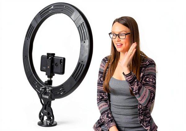 Sunpak 19" Bi-Color Ring Light Vlogging Kit Stand and Bluetooth Remote-17